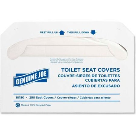 SP RICHARDS Genuine Joe Toilet Seat Covers - White, 250/Pk,  GJO10150